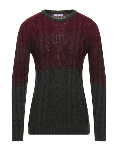 Shop Adriano Langella Sweaters In Maroon