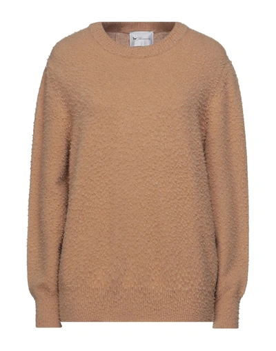 Shop Be Blumarine Woman Sweater Camel Size 6 Wool In Beige