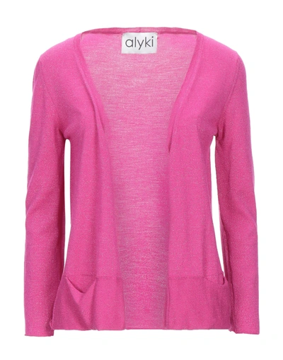 Shop Alyki Cardigans In Fuchsia