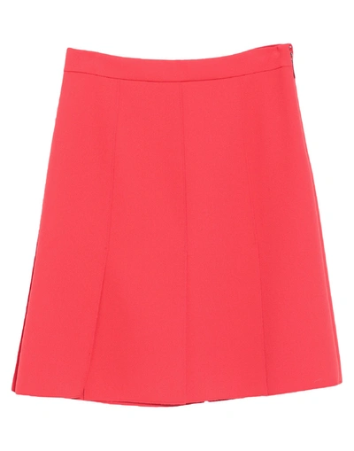 Shop Msgm Woman Mini Skirt Red Size 8 Polyester, Viscose, Elastane