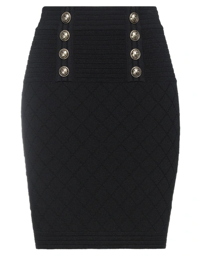 Shop Balmain Woman Midi Skirt Black Size 6 Viscose, Polyester