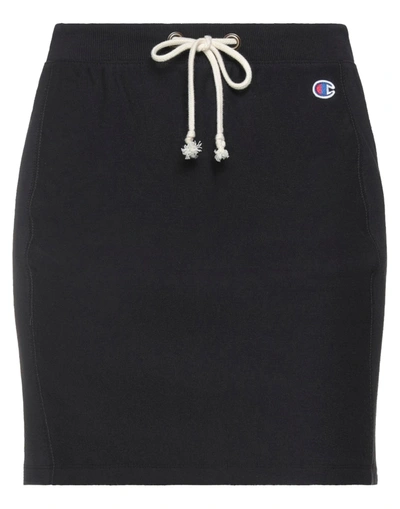 Shop Champion Woman Mini Skirt Black Size Xs Cotton, Elastic Fibres