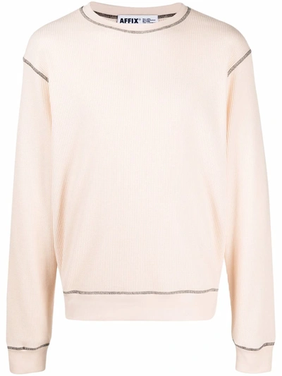 Shop Affix Logo-print Rib-trimmed Sweatshirt In Neutrals