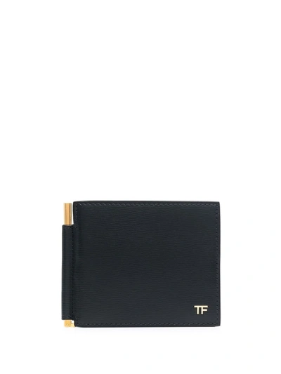 Shop Tom Ford Logo-plaque Wallet In Black