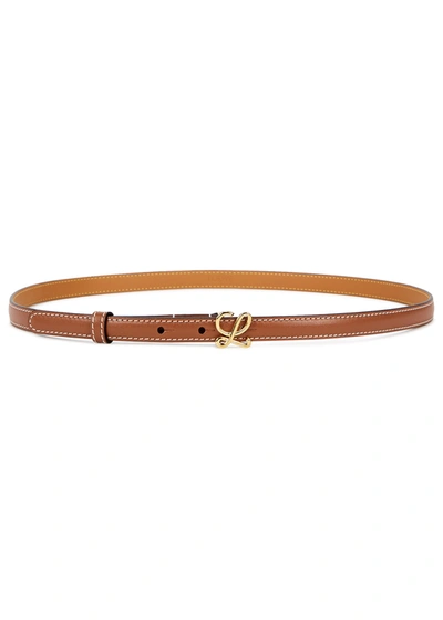 Shop Loewe Brown Leather Belt In Tan
