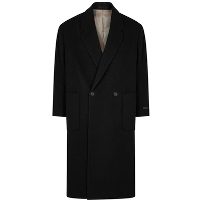 Shop Fear Of God Black Double-breasted Wool Coat
