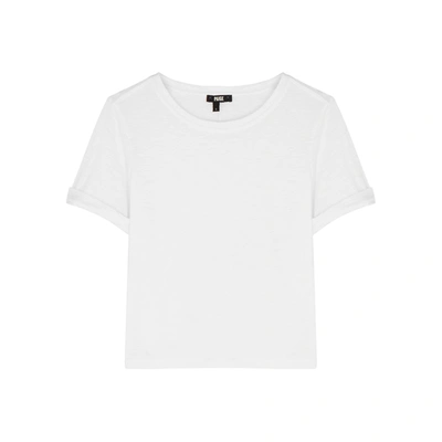 Shop Paige Deena White Slubbed Jersey T-shirt