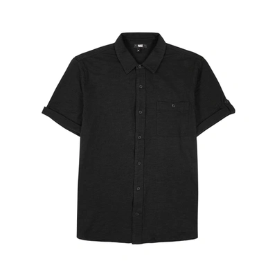 Shop Paige Brayden Black Clubbed Cotton Shirt
