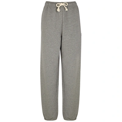 Shop Acne Studios Frack Face Grey Mélange Cotton Sweatpants In Light Grey