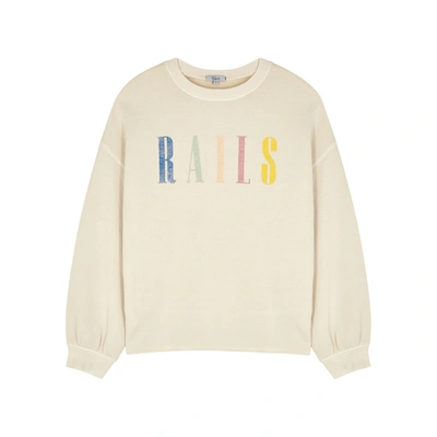 Shop Rails Cream Logo-print Cotton-blend Sweatshirt