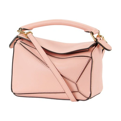 Loewe Mini Puzzle Bag In Classic Calfskin In Pink