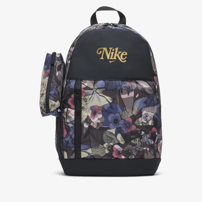 Shop Nike Elemental Kids' Backpack In Off Noir,off Noir,metallic Gold