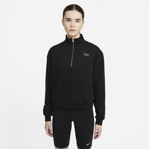 Nike Sportswear Femme Women's 1/4-zip In Black,metallic Gold | ModeSens