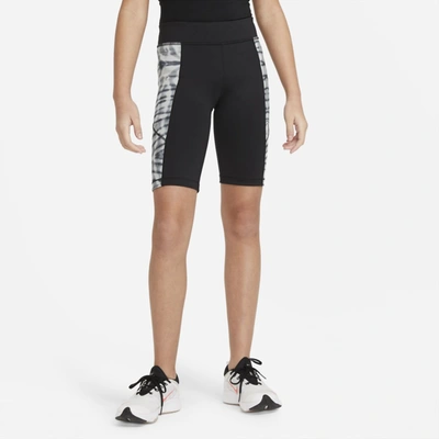 Shop Nike Trophy Big Kids' (girls') Tie-dye Training Bike Shorts In Black