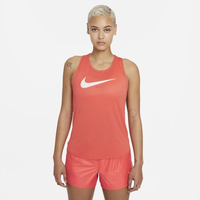 Shop Nike Swoosh Run Women's Running Tank In Magic Ember