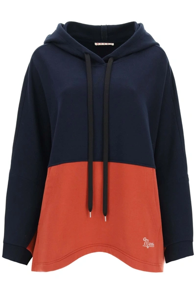 Shop Marni Two-tone Oversized Sweatshirt In Mixed Colours