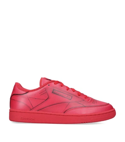 Shop Maison Margiela X Reebok Leather Club C Trompe-l'oeil Sneakers In Red