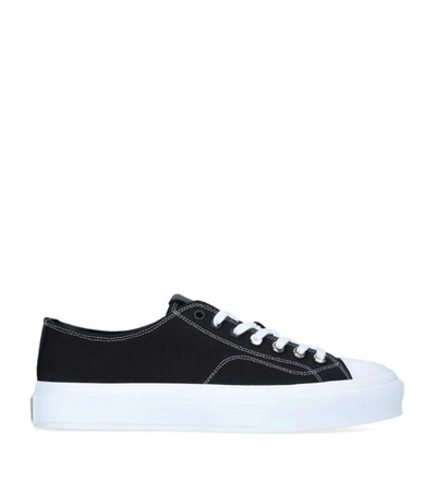 Shop Givenchy Canvas City Low Sneakers In Black