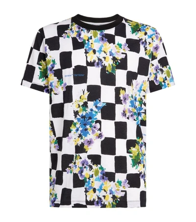 Shop Off-white Check Flowers T-shirt In Multi