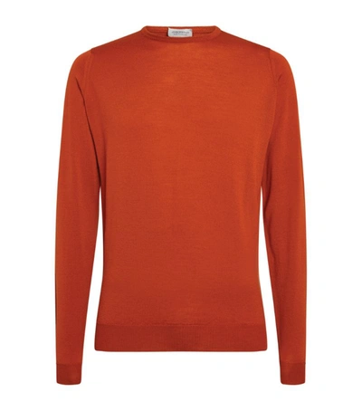 Shop John Smedley Merino Wool Lundy Sweater In Orange