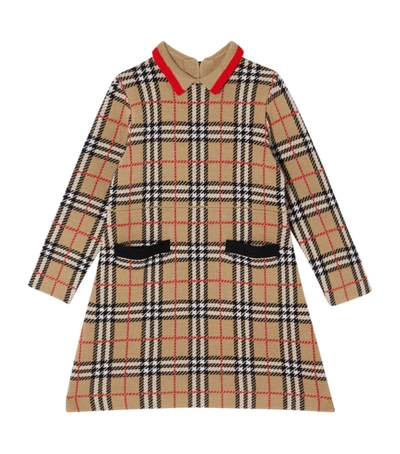 Shop Burberry Kids Merino Wool Vintage Check Dress (3-12 Years)