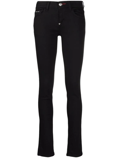 Shop Philipp Plein Low-rise Skinny Jeans In Black