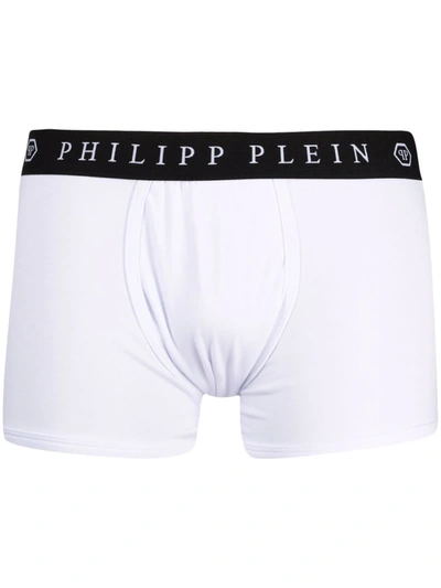 Shop Philipp Plein Monogram-print Boxers In White
