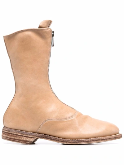 Shop Guidi 310 Zip-up Ankle Boots In Brown