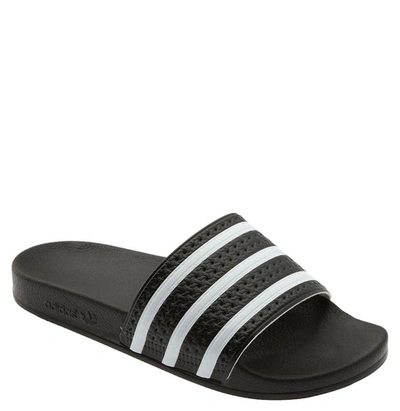 Adidas Originals Adilette Stripe Sport Slide In Black/ White/ Black |  ModeSens