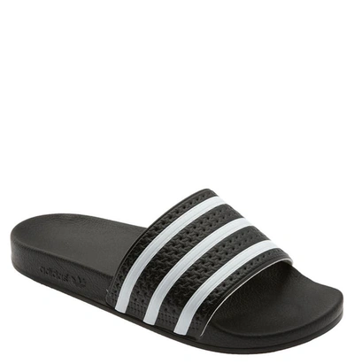 Adidas Originals Adilette Stripe Sport Slide In Black,white |