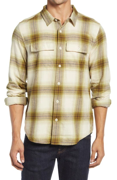Shop Madewell Bayfront Plaid Brushed Twill Perfect Shirt In Darkest Olive