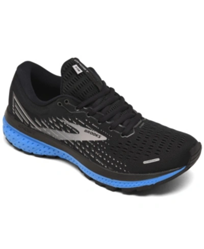 Shop Brooks Men's Ghost 13 Running Sneakers From Finish Line In Black, Gray, Blue