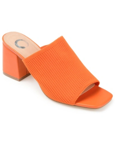 Shop Journee Collection Women's Lorenna Block Heel Slide Sandals In Orange