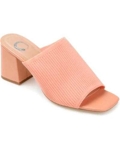 Shop Journee Collection Women's Lorenna Block Heel Slide Sandals In Coral