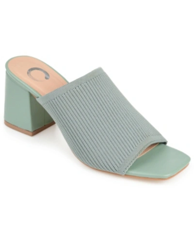 Shop Journee Collection Women's Lorenna Block Heel Slide Sandals In Green