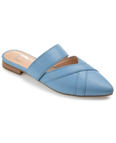 Shop Journee Collection Women's Stasi Pointed Toe Mules In Blue