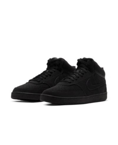 Shop Nike Court Vision Mid Casual Sneakers From Finish Line In Black, Black