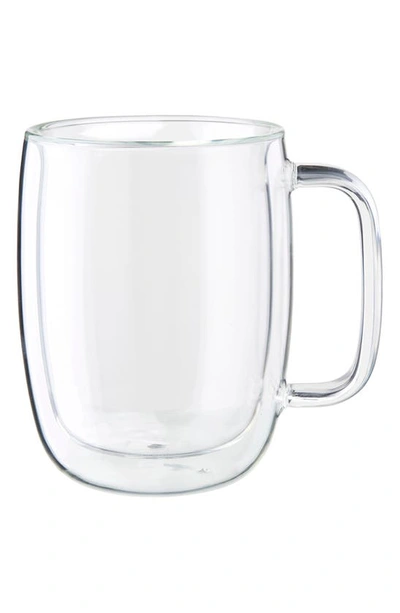 Zwilling J.a. Henckels Sorrento Plus Set Of 2 Double Wall Glass Latte Mugs In Clear