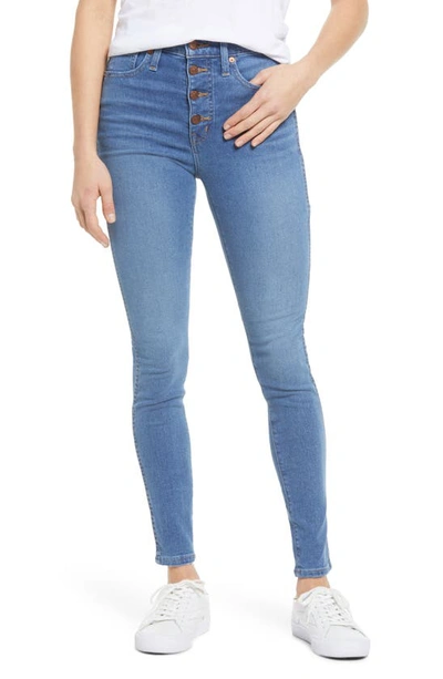 Shop Madewell Button Front High Waist Skinny Jeans In Dewitt Wash