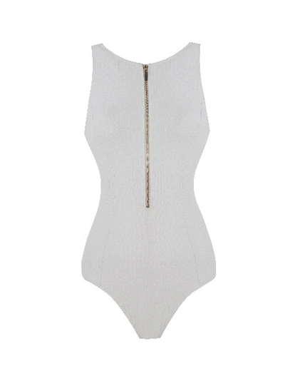 Shop Anais & Margaux Clarette Ivory Textured Swimsuit In White