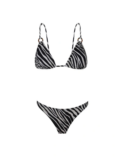 Shop Anais & Margaux Celine Zebra Bikini In Black