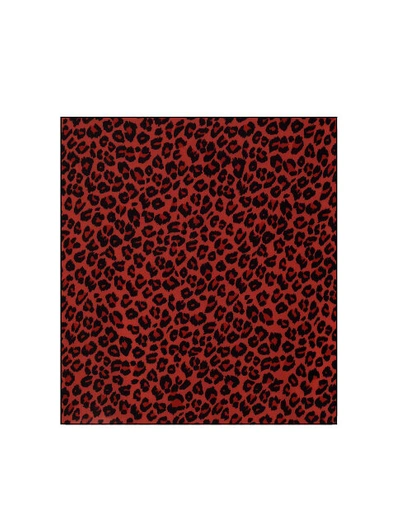Shop Anais & Margaux Yvonne Cinnamon Leopard Bandana Scarf In Red