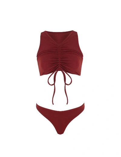Shop Anais & Margaux Arielle Burgundy Bikini In Red