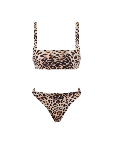 Shop Anais & Margaux Ninette Leopard Bikini In Beige