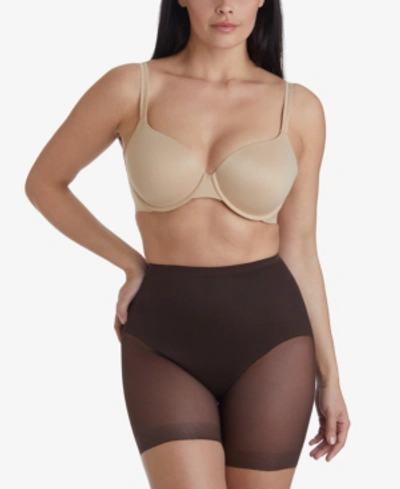 Shop Miraclesuit Women's Shapewear Extra Firm Tummy-control Rear Lifting Boy Shorts 2776 In Coffee