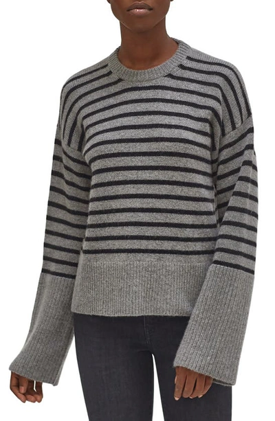 Shop Equipment Chantine Stripe Sweater In Gray Flannel/ True Black
