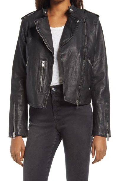 Shop Allsaints Klyn Leather Biker Jacket In Black