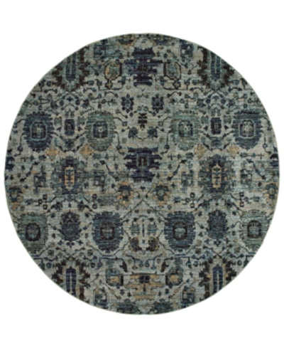 Jhb Design Andorra Amizade Blue 7' 10" Round Area Rug In Blue