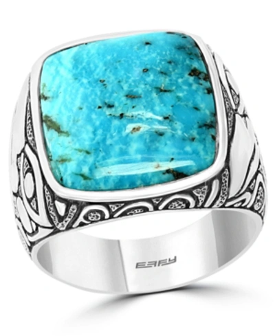 Effy Collection Effy Men's Turquoise Eagle Ring In Sterling Silver In Sterling Silver
