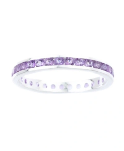 Macy s Channel set Gemstone Ring In Sterling Silver In Alexandrite
